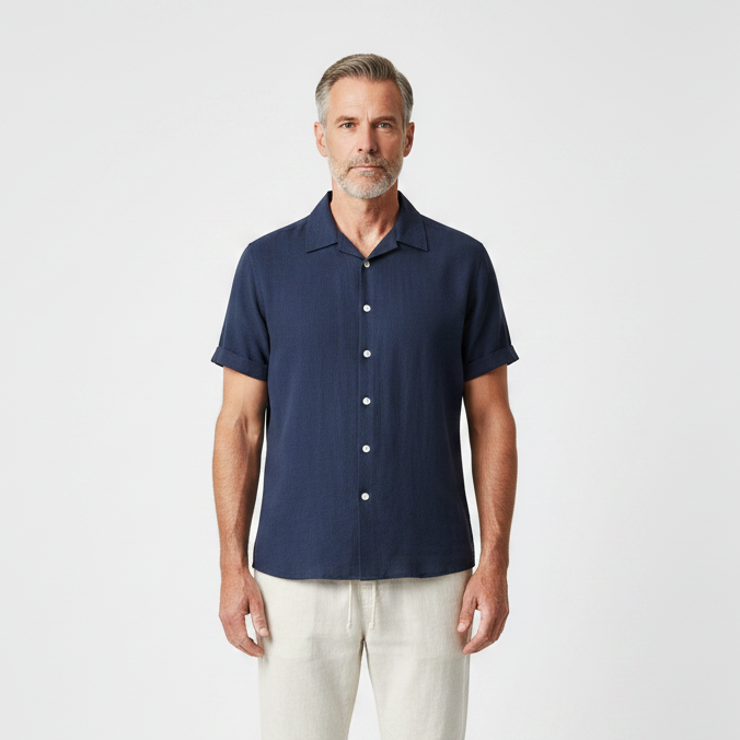 Enzo- Short-Sleeve Stand Collar Matching Set