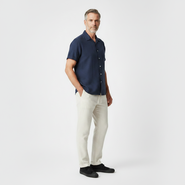 Antonio- Short-Sleeve Stand-Collar Matching Set