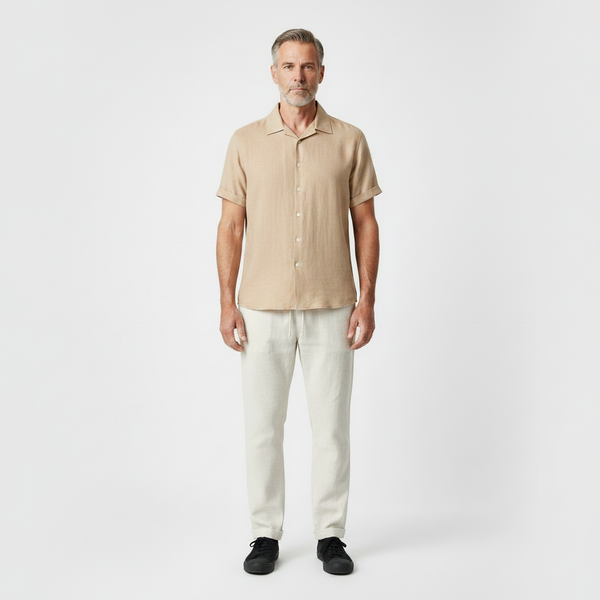 Antonio- Short-Sleeve Stand-Collar Matching Set