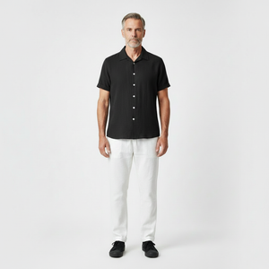 Antonio- Short-Sleeve Stand-Collar Matching Set