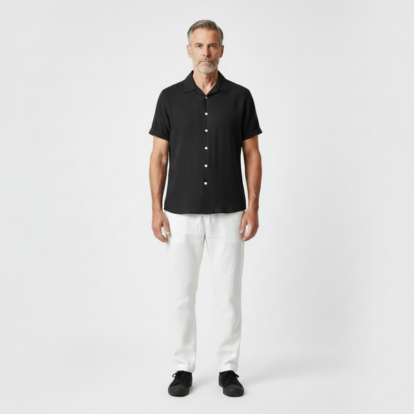 Antonio- Short-Sleeve Stand-Collar Matching Set