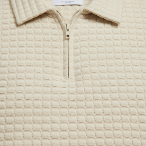 Dominik - Textured Zip-Collar Shirt And Shorts Set