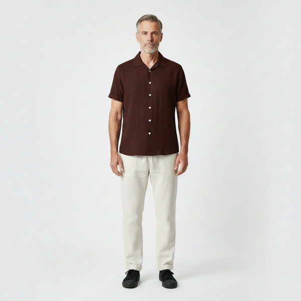 Antonio- Short-Sleeve Stand-Collar Matching Set