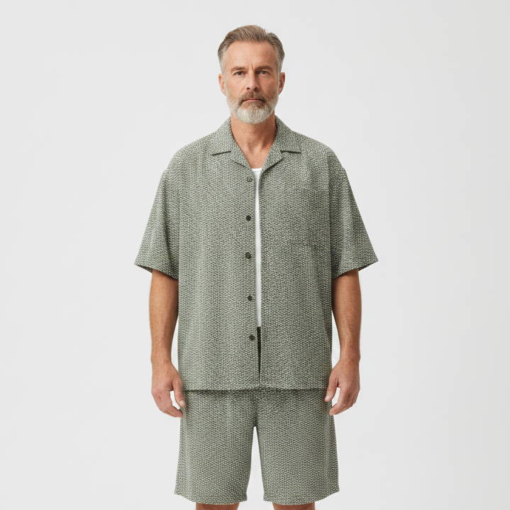 Valentino- Matching Short Sleeve Shirt And Shorts Set