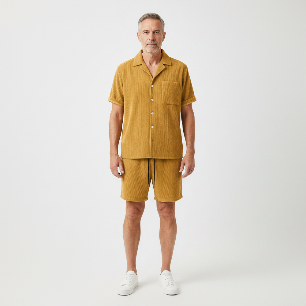 Gabriell - Short-Sleeve Shirt And Shorts Set