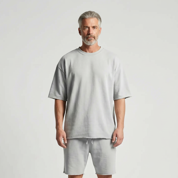Leonardo- Casual Loose Fit Shorts And Tee Set