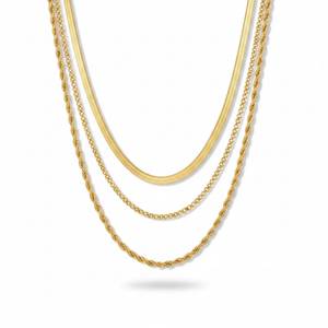 Layriva - 3-Piece Layered Chain Necklace Set