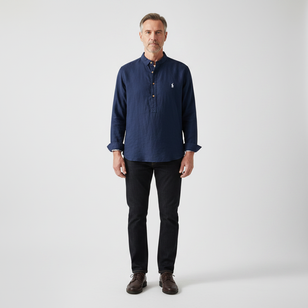 Marvelle - Tailored Fit Long-Sleeve Pullover Shirt