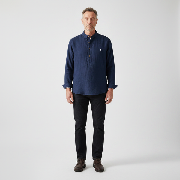 Marvelle - Tailored Fit Long-Sleeve Pullover Shirt