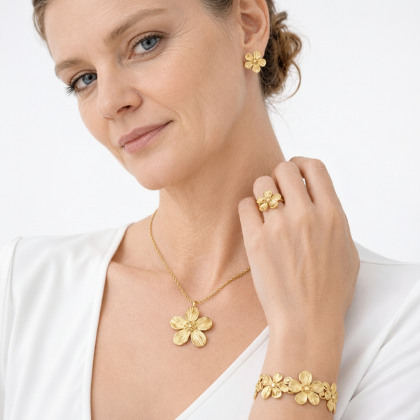 Florenza - 5-Piece Floral Motif Jewelry Set