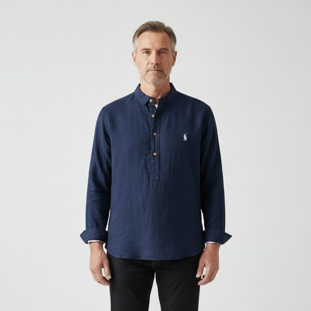 Marvelle - Tailored Fit Long-Sleeve Pullover Shirt