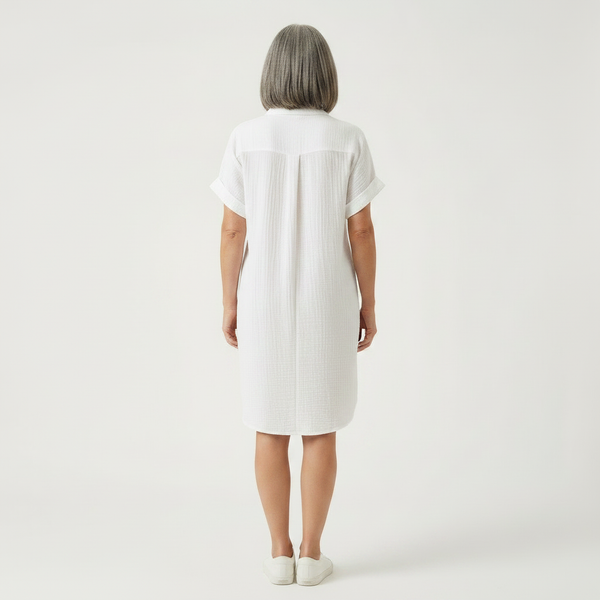 Breezon - Collared Button-Down Midi Dress