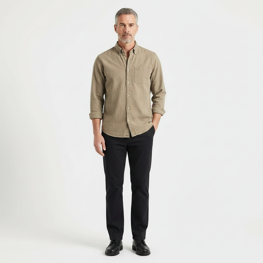 Driftlow - Long Sleeve Button-Down Men's Shirt