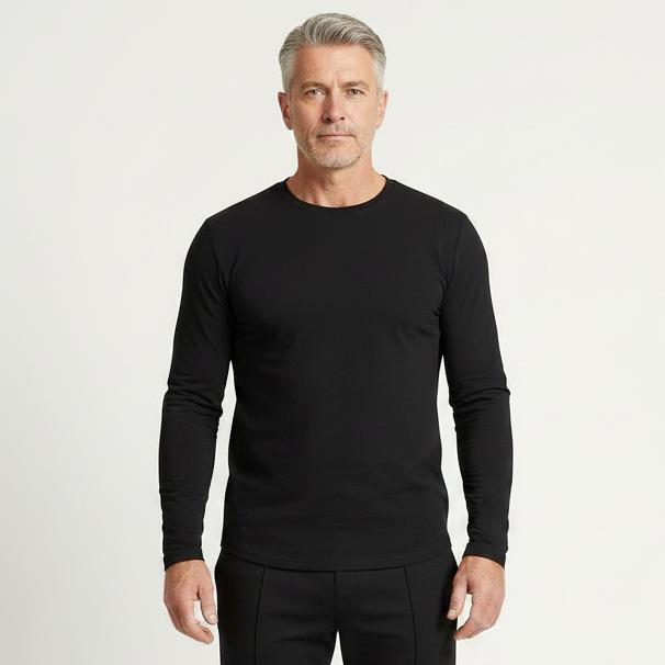 Velturo - Long Sleeve Crew Neck Shirt And Tapered Pants Set