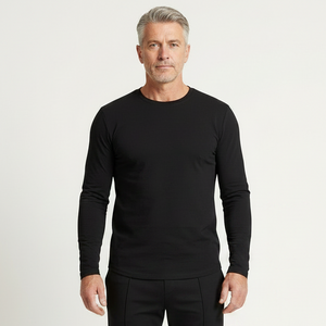 Velturo - Long Sleeve Crew Neck Shirt And Tapered Pants Set