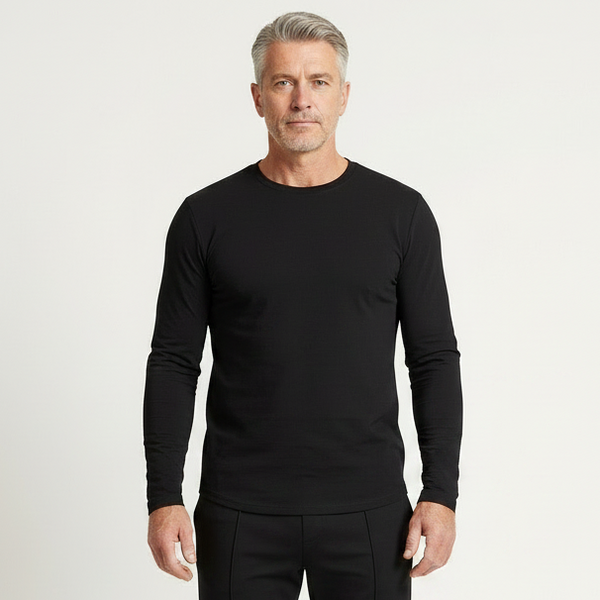 Velturo - Long Sleeve Crew Neck Shirt And Tapered Pants Set
