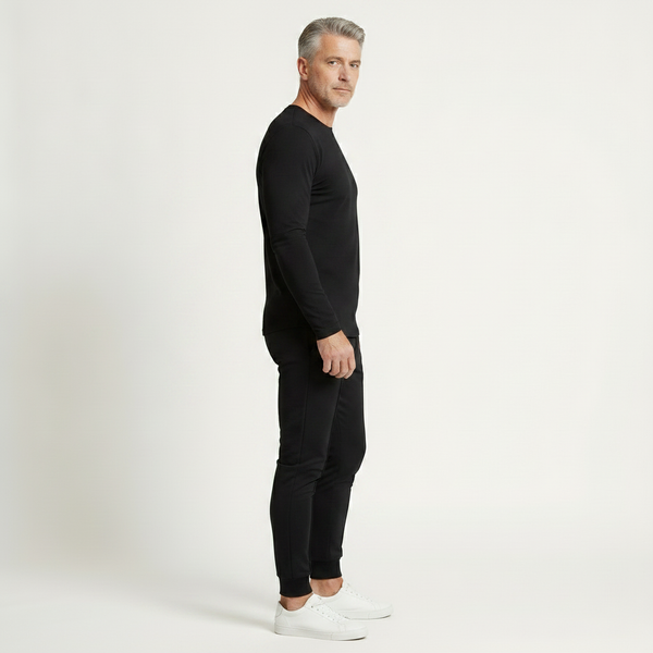 Velturo - Long Sleeve Crew Neck Shirt And Tapered Pants Set