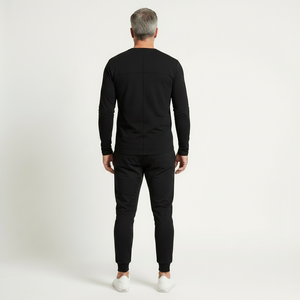 Velturo - Long Sleeve Crew Neck Shirt And Tapered Pants Set