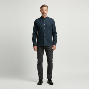 Sullivan - Stand Collar Button-Up Long Sleeve Shirt
