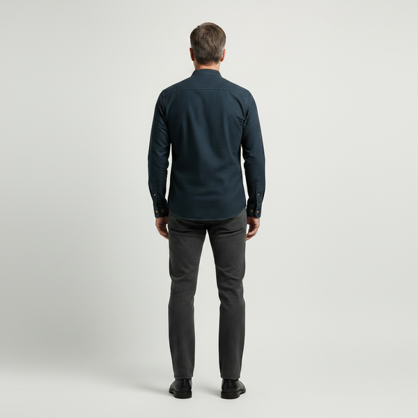 Sullivan - Stand Collar Button-Up Long Sleeve Shirt