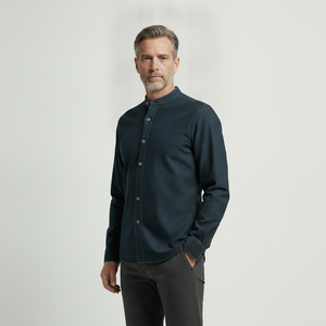Sullivan - Stand Collar Button-Up Long Sleeve Shirt