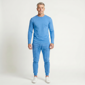 Velturo - Long Sleeve Crew Neck Shirt And Tapered Pants Set