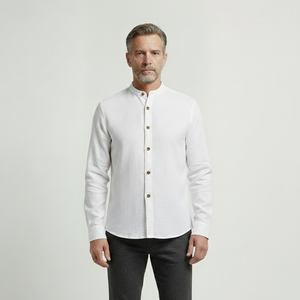 Sullivan - Stand Collar Button-Up Long Sleeve Shirt