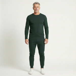 Velturo - Long Sleeve Crew Neck Shirt And Tapered Pants Set