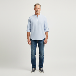 Brooks - Tailored Fit Henley-Style Woven Shirt