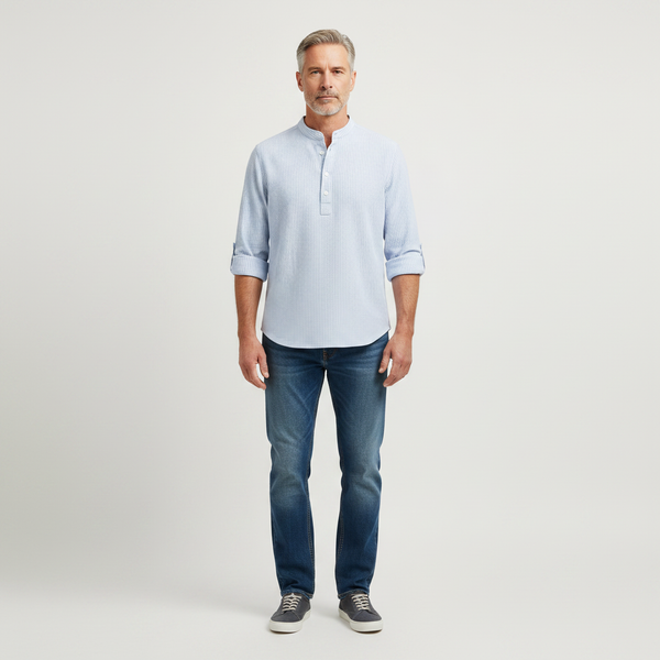 Brooks - Tailored Fit Henley-Style Woven Shirt