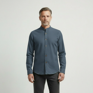 Sullivan - Stand Collar Button-Up Long Sleeve Shirt