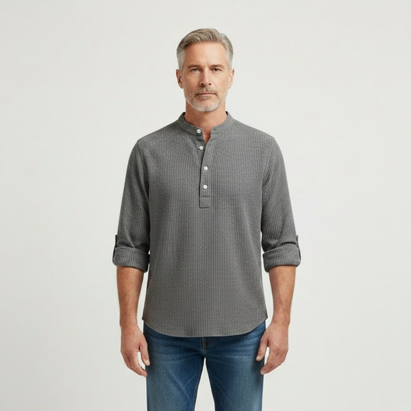 Brooks - Tailored Fit Henley-Style Woven Shirt
