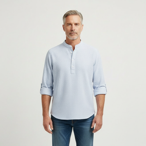 Brooks - Tailored Fit Henley-Style Woven Shirt