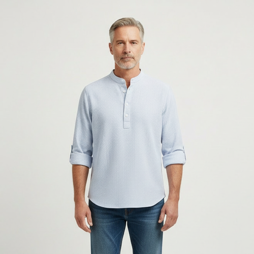 Brooks - Tailored Fit Henley-Style Woven Shirt