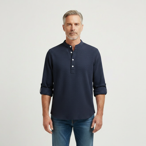 Brooks - Tailored Fit Henley-Style Woven Shirt