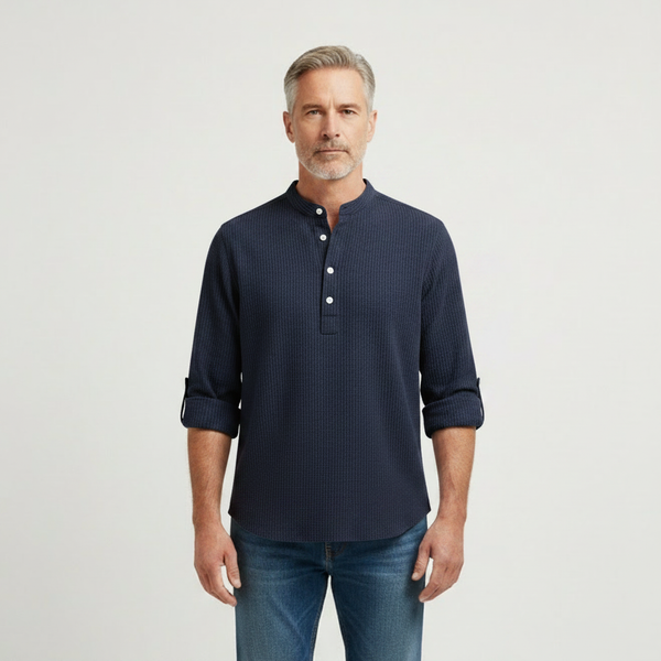 Brooks - Tailored Fit Henley-Style Woven Shirt