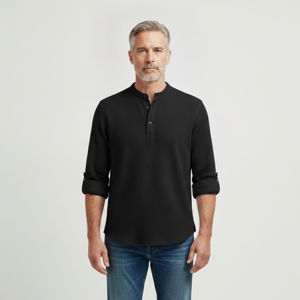 Brooks - Tailored Fit Henley-Style Woven Shirt