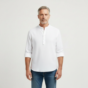 Brooks - Tailored Fit Henley-Style Woven Shirt