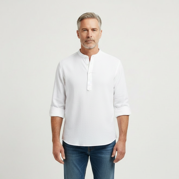 Brooks - Tailored Fit Henley-Style Woven Shirt