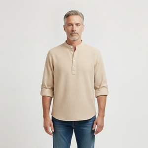 Brooks - Tailored Fit Henley-Style Woven Shirt