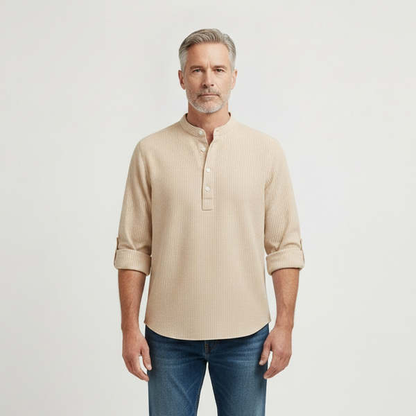 Brooks - Tailored Fit Henley-Style Woven Shirt