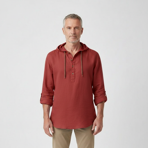 Callan - Hooded Pullover Shirt With Drawstring