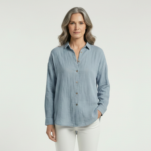 Breevia - Relaxed Button-Down Women's Shirt