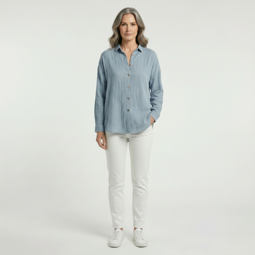 Breevia - Relaxed Button-Down Women's Shirt