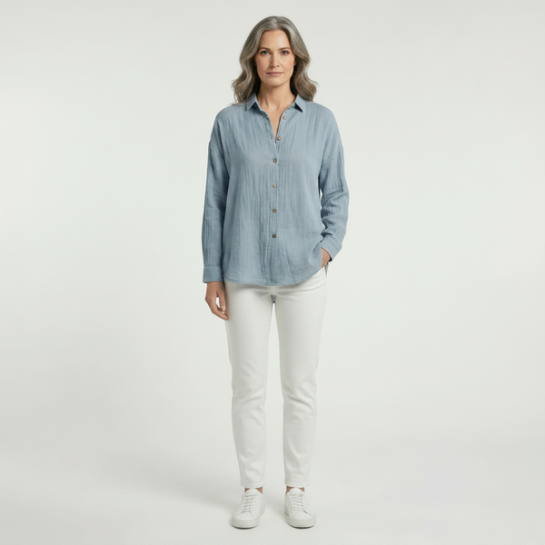 Breevia - Relaxed Button-Down Women's Shirt
