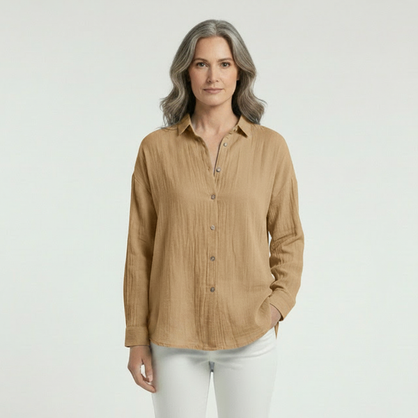 Breevia - Relaxed Button-Down Women's Shirt