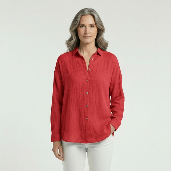 Breevia - Relaxed Button-Down Women's Shirt