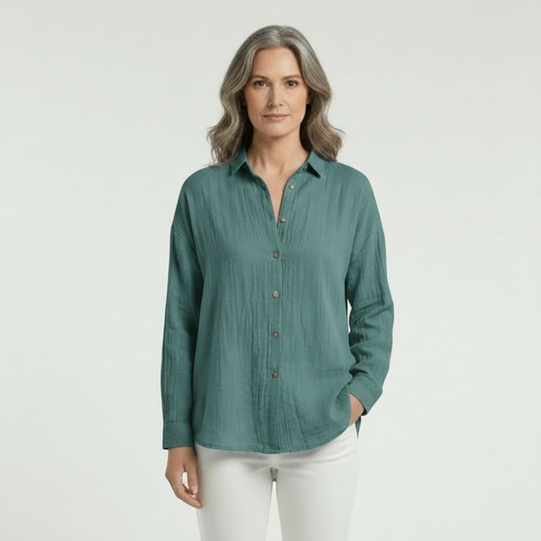 Breevia - Relaxed Button-Down Women's Shirt