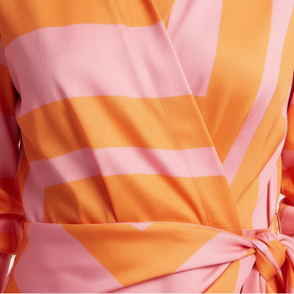 Aveline - Striped Midi Wrap-Style Shirt Dress