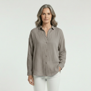 Breevia - Relaxed Button-Down Women's Shirt
